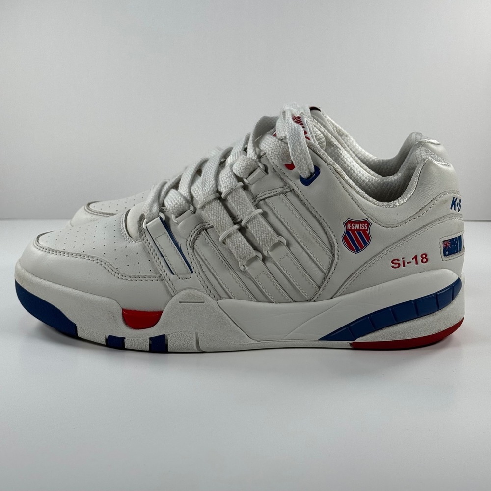 K-Swiss Si-18 International Heritage Low White Red Blue Mens 7 08381-113-M - Picture 5 of 12